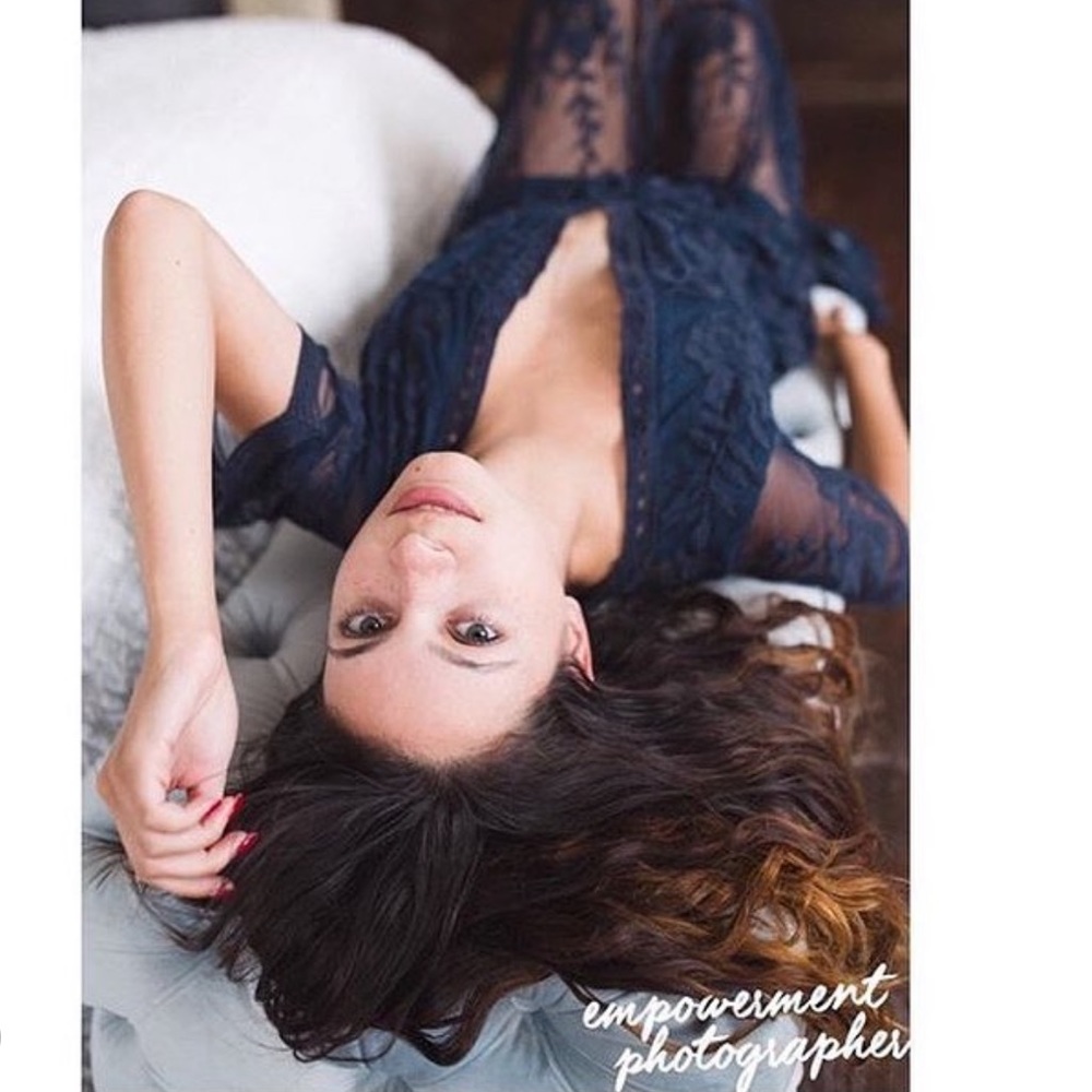 Navy Floral Lace Romper